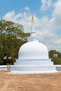 Small white stupa near Ruwanmalisaya, Anuradhapura, Sri Lanka