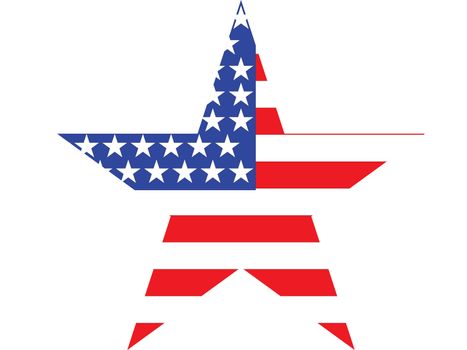 Big Star American Flag on White background