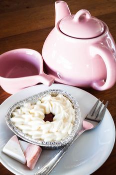 Tea break with red velvet cheese cake