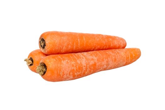 Ripe carrots isolated on a white background