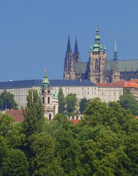 czech republic, prague - hradcany castle, st. vitus cathedral, st. nicholas church