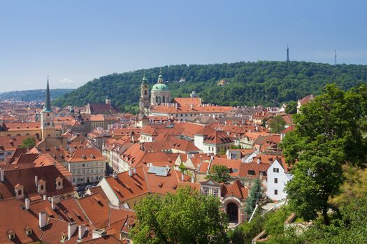 czech republic prague - st. nicolas church and rooftops of mala strana