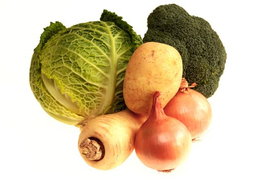 Selection of Raw Uncooked Assorted Vegetables