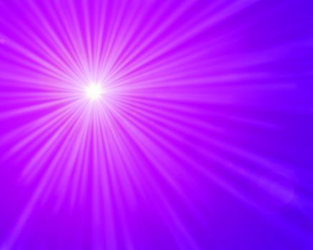 Light rays on a bright and purple, pink gradient background