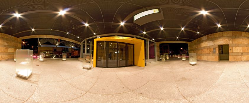 STUTTGART, GERMANY - May 19: Night panorama of the House of History on May 19, 2009 in Stuttgart, Germany. The museum hosts several exhibitions each year.