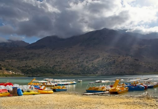 The only fresh water lake in Crete - Lake Kournas.