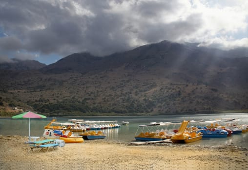 The only fresh water lake in Crete - Lake Kournas.