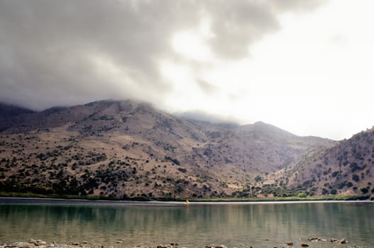 The only fresh water lake in Crete - Lake Kournas.