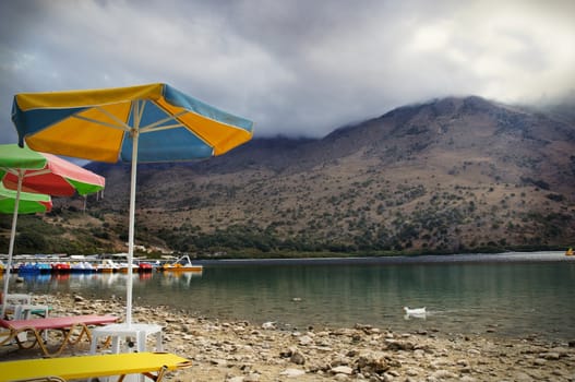 The only fresh water lake in Crete - Lake Kournas.