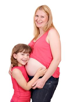 pregnant woman and little girl 