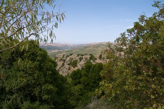 Panoramic landscape over  Mountains in Crete, Greece