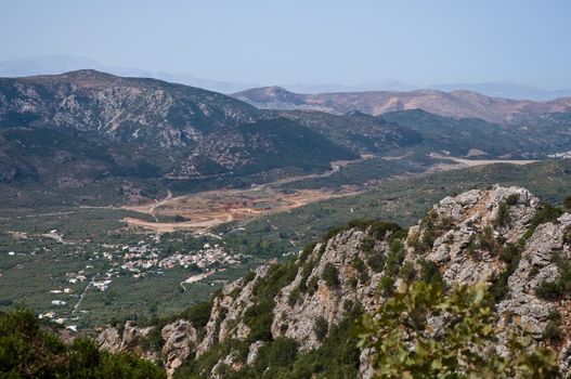 Panoramic landscape over  Mountains in Crete, Greece