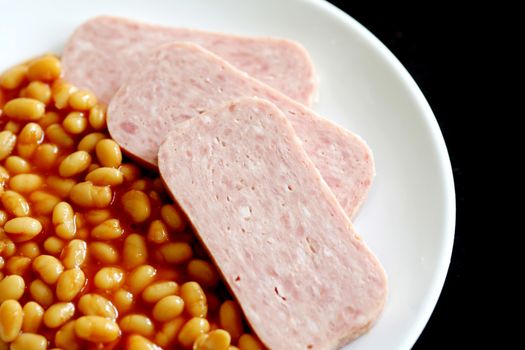 Spam with Baked Beans