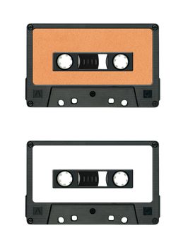 collection of various vintage audio tapes on white background. each one is shot separately