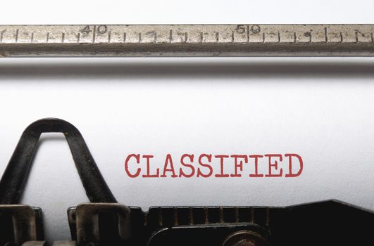 Classified compiled using a vintage typewriter