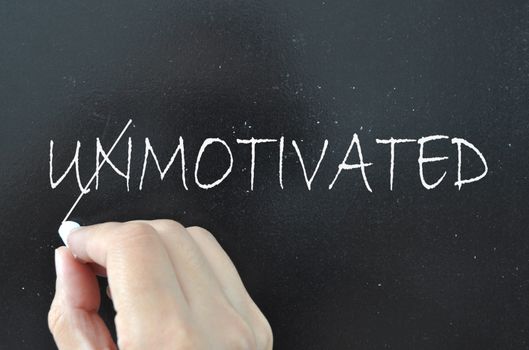 The word unmotivated crossed out to reveal motivated