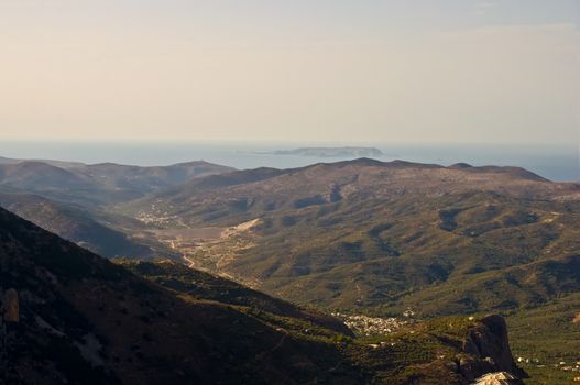 Panoramic landscape over  Mountains in Crete, Greece