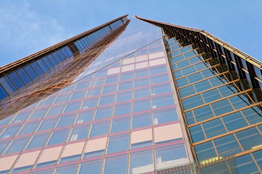 Looking up at The Shard in London.