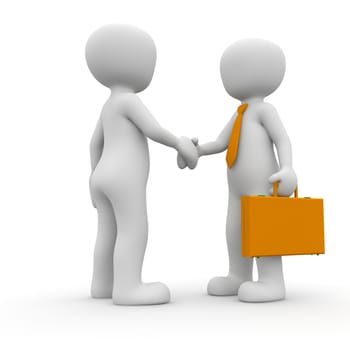 Customer and provider shakes the hands after the deal.