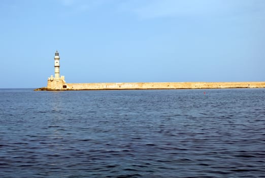 Lighthouse in Chania, Crete (Greece) .