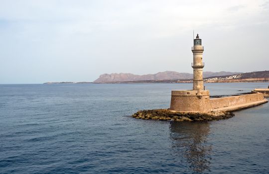 Lighthouse in Chania, Crete (Greece) .