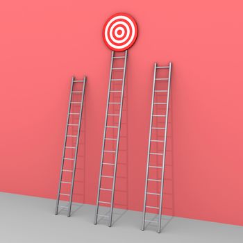 3d ladders but only the bigger leads to the target
