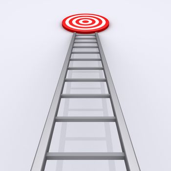 3d ladder with target on the top of it