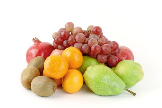 Colorful fresh fruits isolated on white background