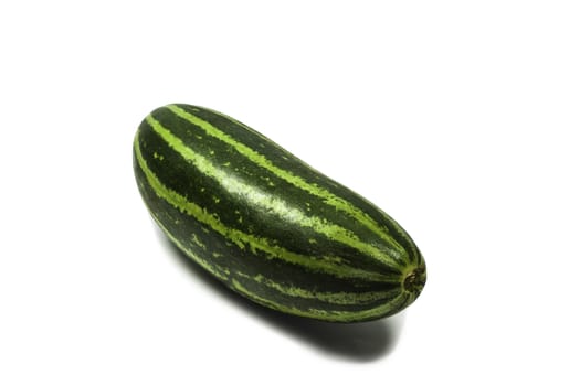 Large cucumber on white background