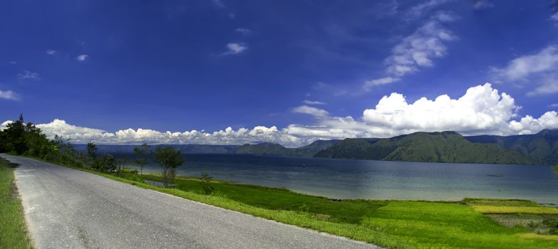 Big Toba Panorama, Samosir Island, North Sumatra, Indonesia.