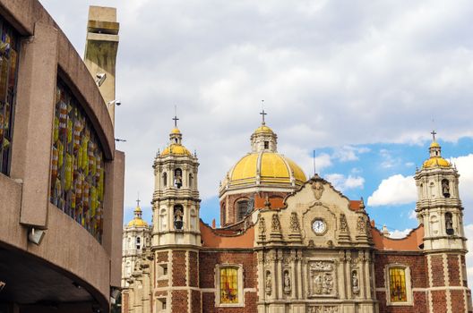View of both the old and the new Basilica of Our Lady of Guadalupe