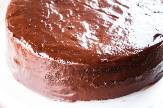 Freshly baked of  homemade chiffon chocolate cake