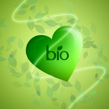 bio heart in the green background