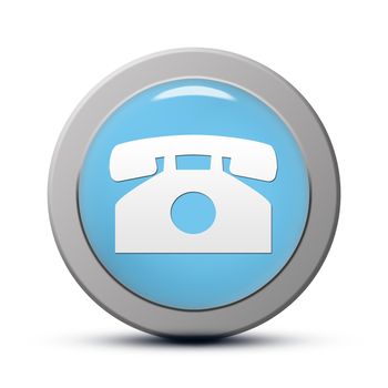 blue round Icon series : Phone button