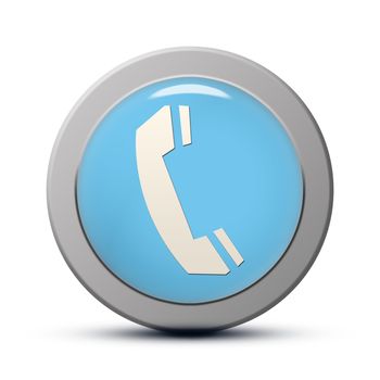 blue round Icon series : Phone button