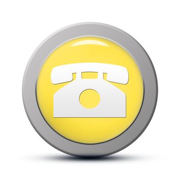yellow round Icon series : Phone button