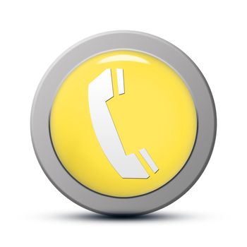 yellow round Icon series : Phone button