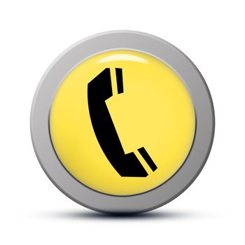 yellow round Icon series : Phone button