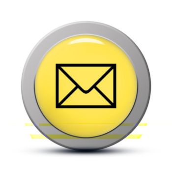 yellow round Icon series : Email button