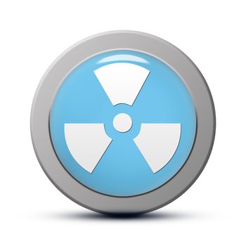 blue round Icon series : Radiation button