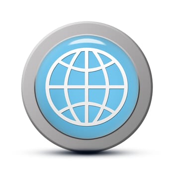 blue round Icon series : World button