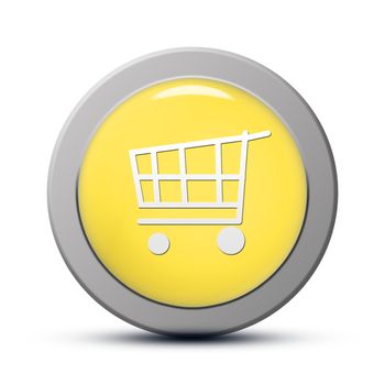 yellow round Icon series : Purchasing cart button