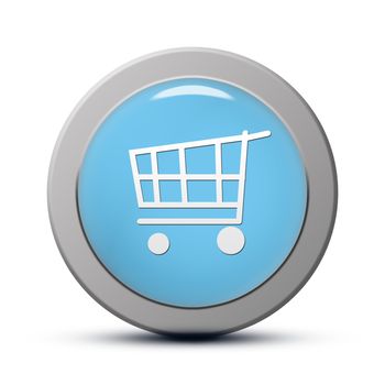 blue round Icon series : Purchasing cart button