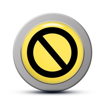 yellow round Icon series : Access denied button