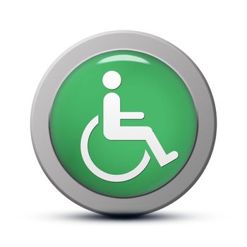 green round Icon series : handicap symbol of accessibility button