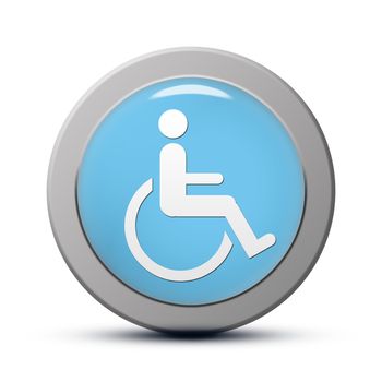 blue round Icon series : handicap symbol of accessibility button