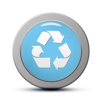 blue round Icon series : recycle button