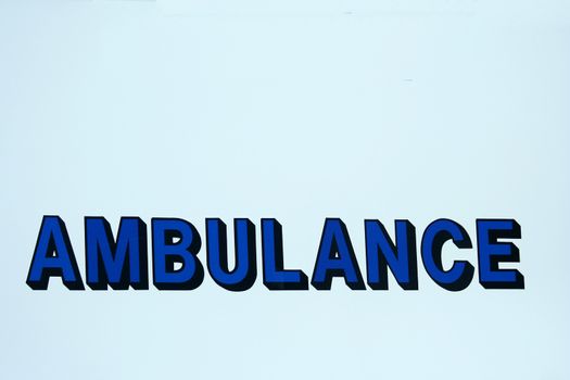 A Ambulance sign on a empty background