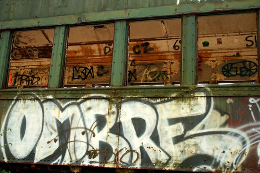 A old abanded rusty train car