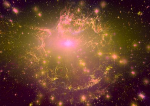 Stars of a planet and galaxy in a free space